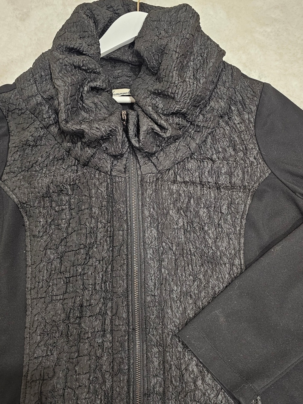 Hammock & Vine Textured Black Cowl Neck Jacket 18 Avant Garde ArtToWear Minimal - Picture 7 of 16